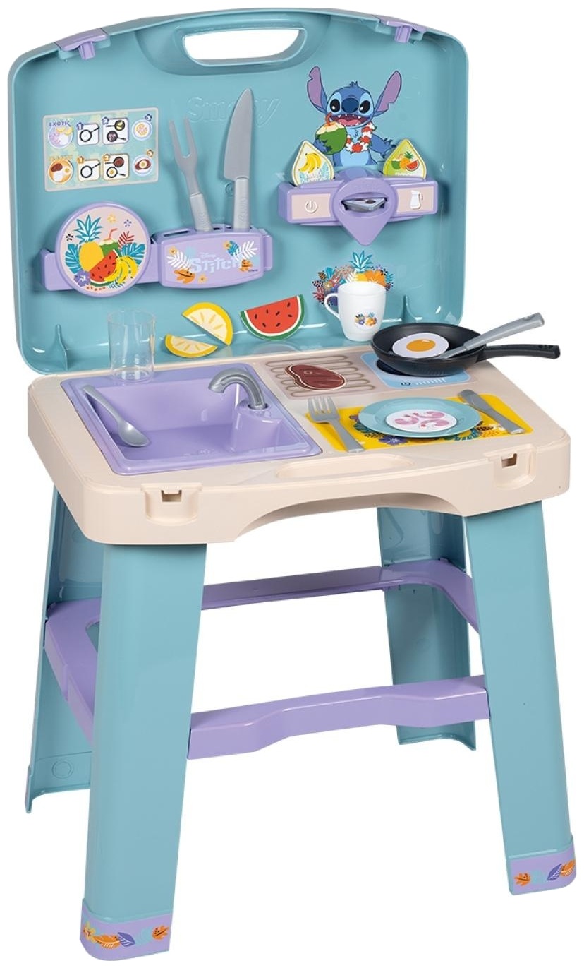Set de joacă Smoby - Bucătărie Stitch, cu 20 de accesorii