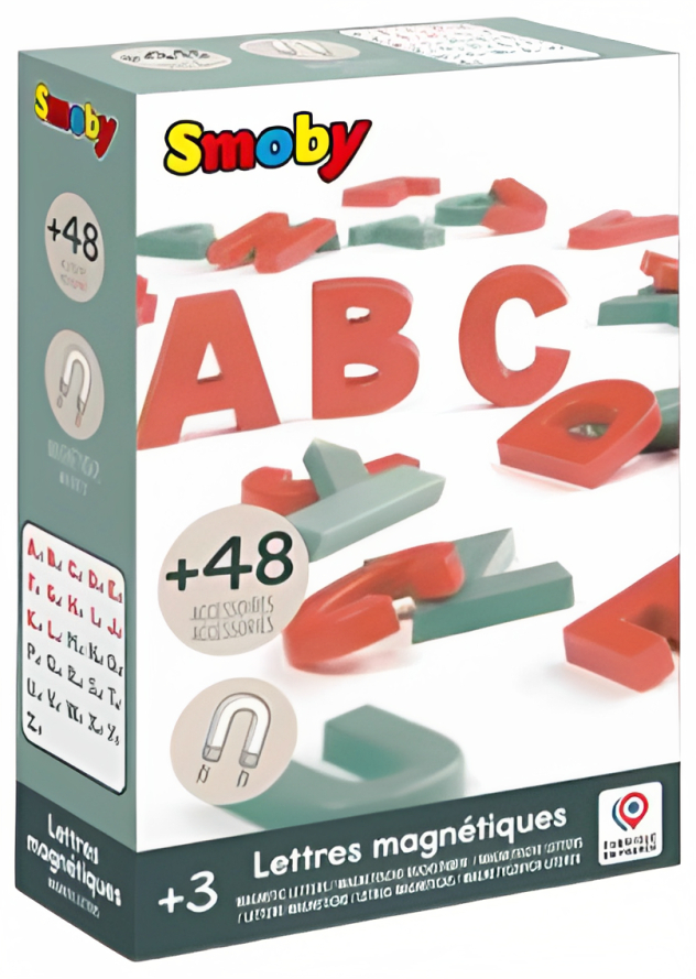 Smoby Set de jucării - Litere majuscule magnetice, 48 de bucăți