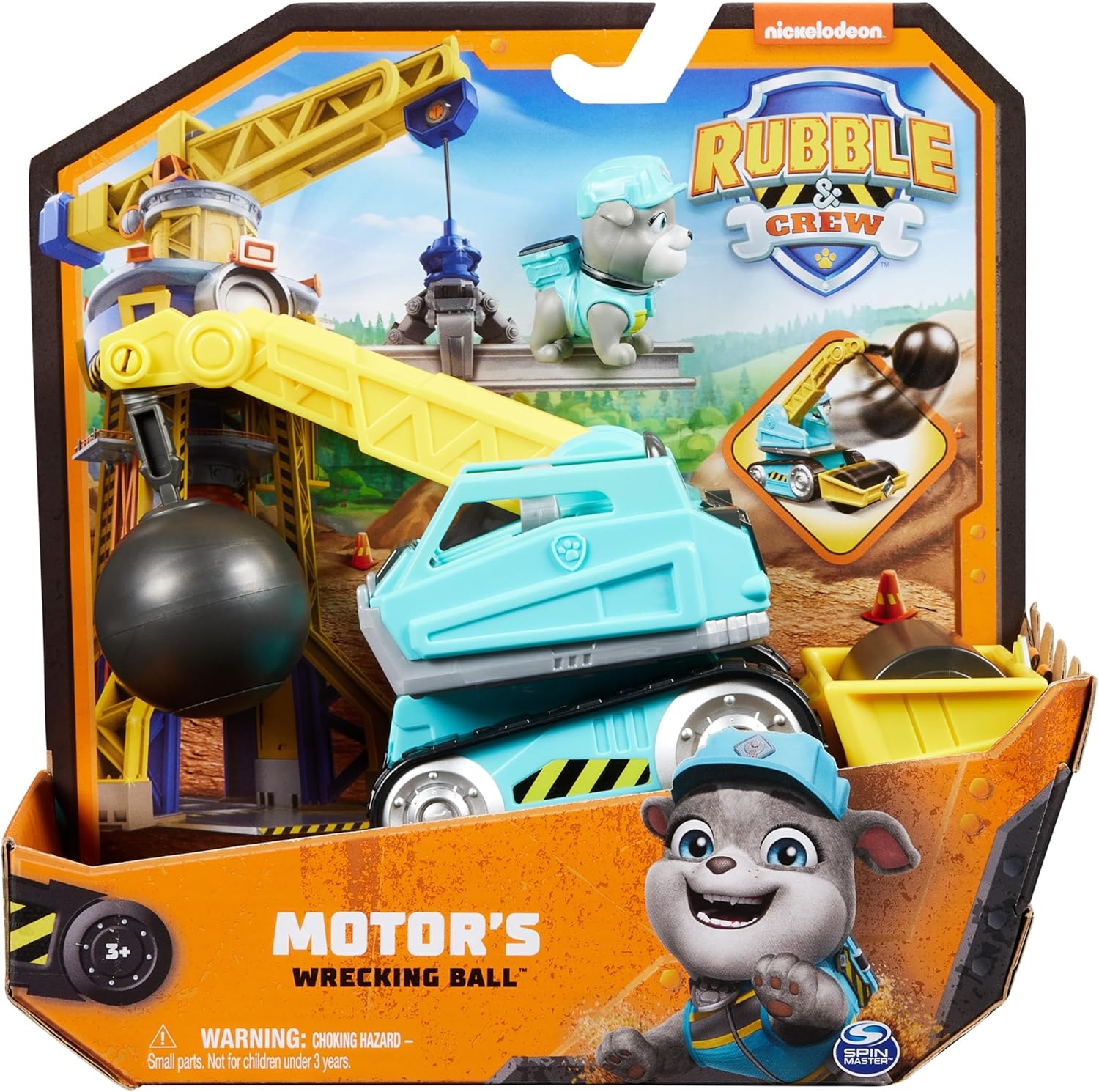 Set de joacă Spin Master Paw Patrol Rubble & Crew - Bila distrugătoare a lui Motor