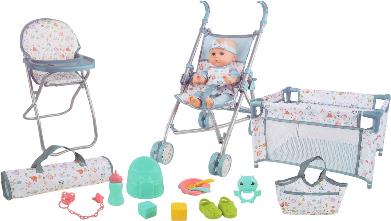 Set de joacă  Tutu Love - Păpuşă cu carucior, patut si scaun, 36 cm