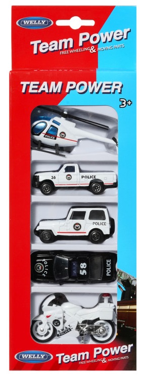 Set pentru joc Welly Team Power - Poliția, 5 piese