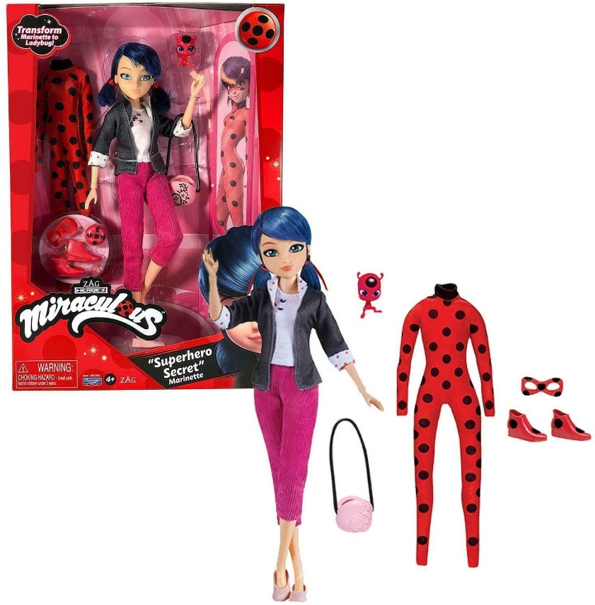 Set de joc Zag Play Miraculous - Marinette în costumul lui Ladybug și Kwami