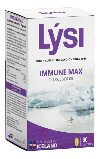Immune Max Shark Liver Oil, 500 mg, 80 capsule gelatinoase moi, Lysi