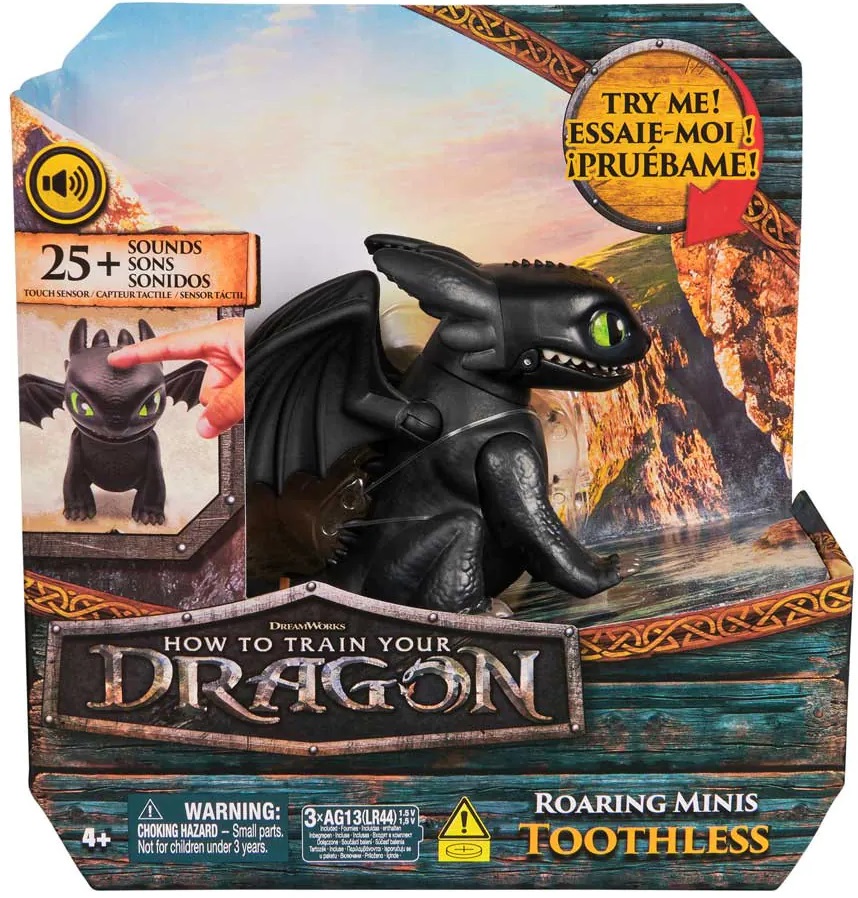 Mini dragon interactiv DreamWorks Dragons - Toothless, cu 25 de sunete