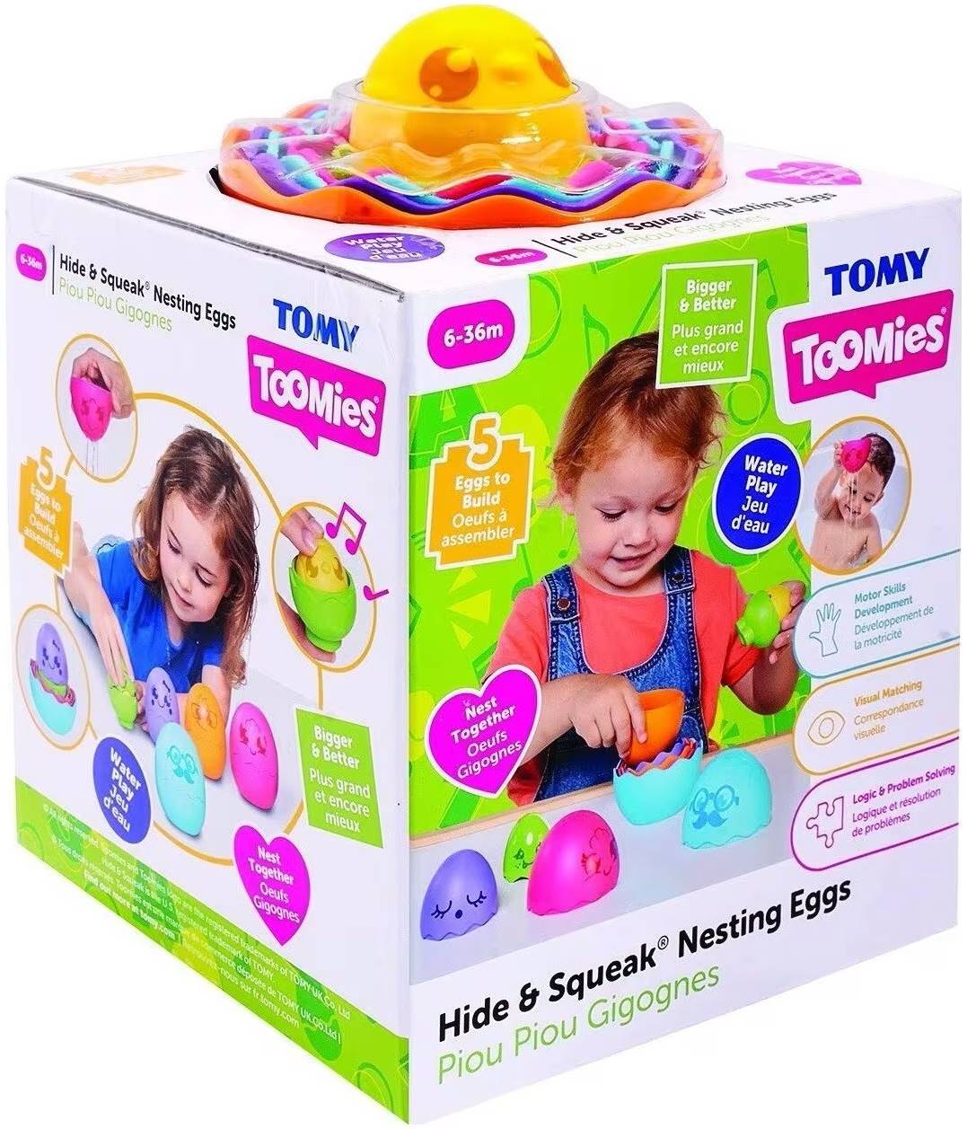 Jucărie interactivă  Tomy Toomies - Hide &amp; Squeak Nesting Eggs
