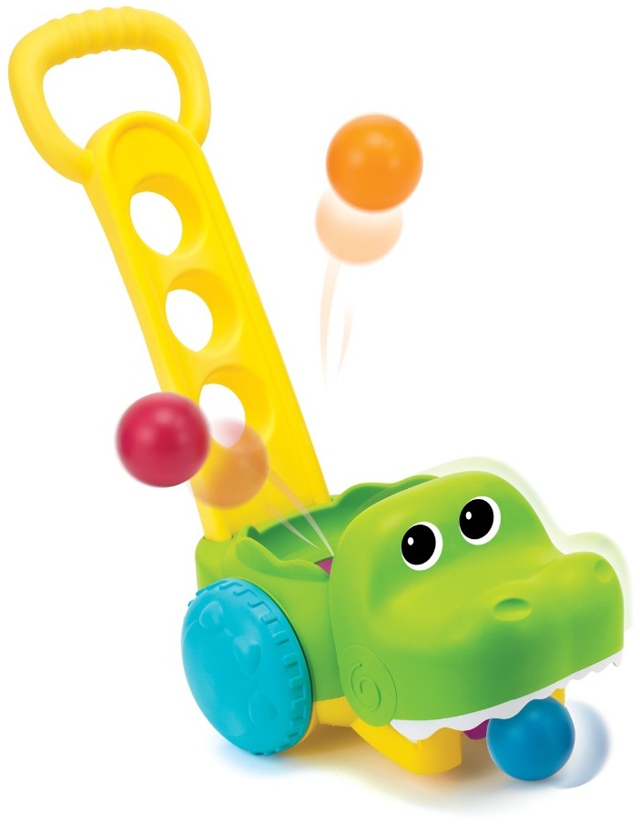 Jucărie interactivă de împins Infantino B Kids – Crocodil cu biluțe