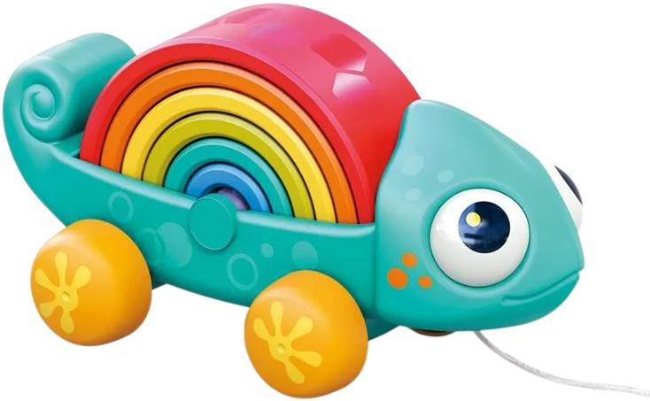 Jucărie interactivă de tras Hola Toys - Rainbow Chameleon