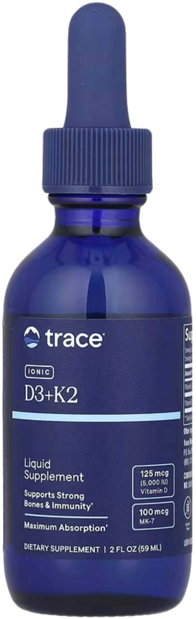 Ionic D3 + K2, 59 ml, Trace Minerals