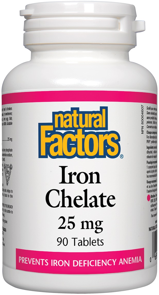 Iron Chelate, 25 mg, 90 tablete, Natural Factors