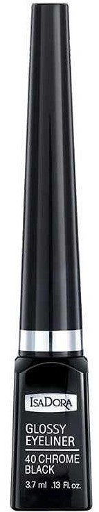 IsaDora Eyeliner rezistent la apă Glossy, 40 Chrome Black, 3.7 ml