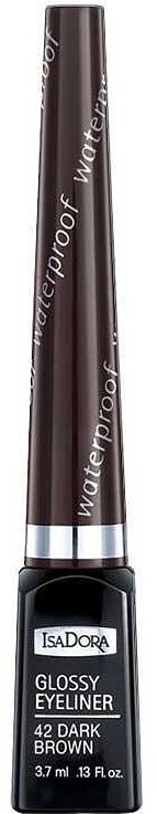 IsaDora Eyeliner rezistent la apă Glossy, 42 Dark Brown, 3.7 ml