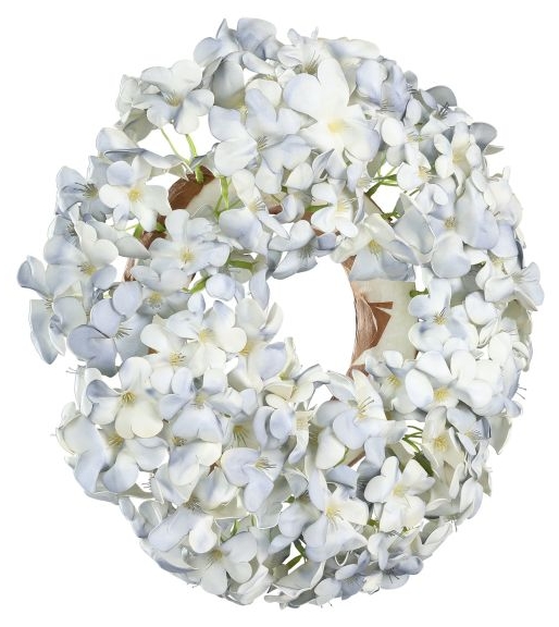 Coroniță artificială cu flori Eglo - Solvang, 35 cm, albastru