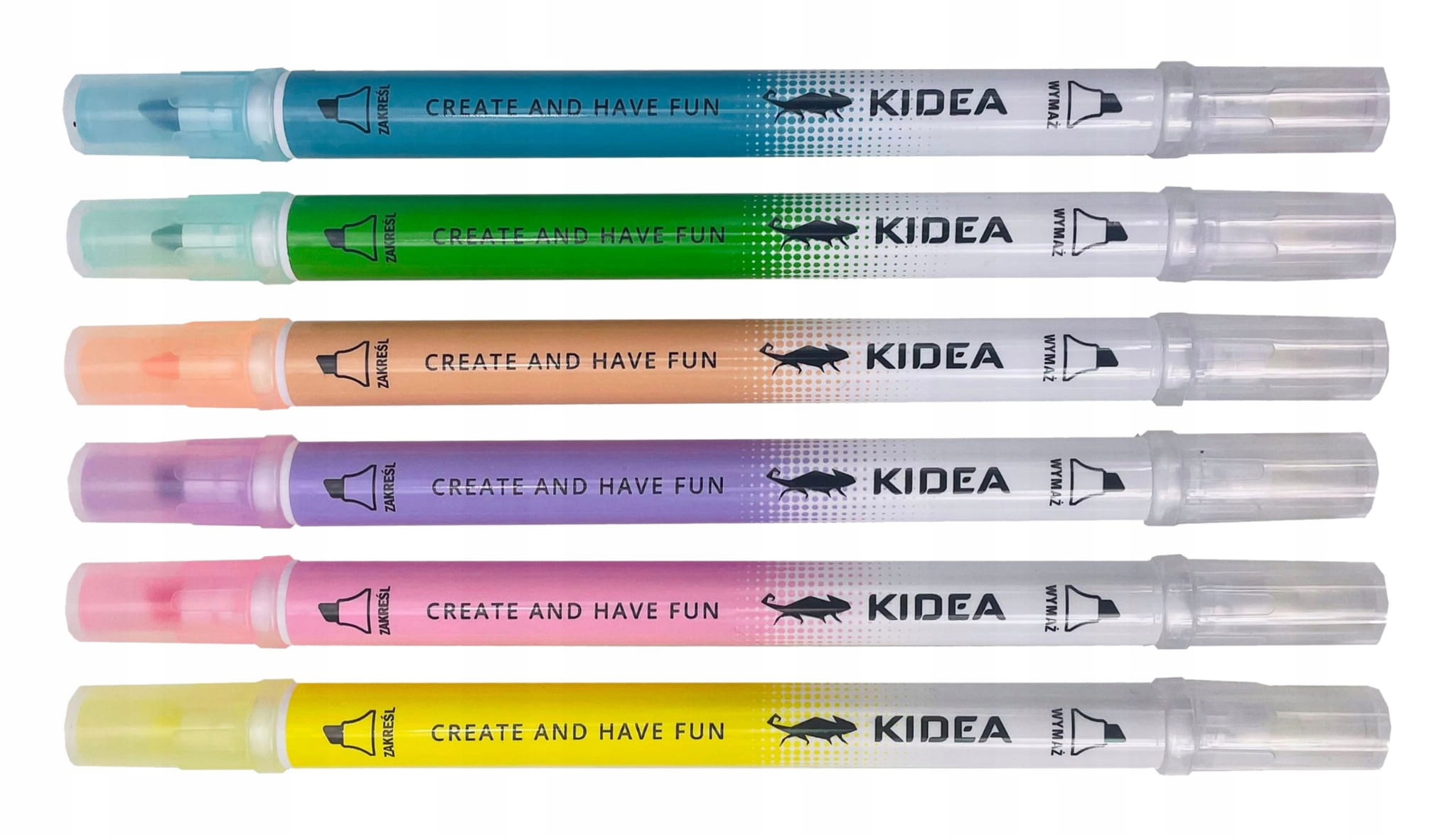 Marker cu doua capete Kidea - culori pastelate, sortiment
