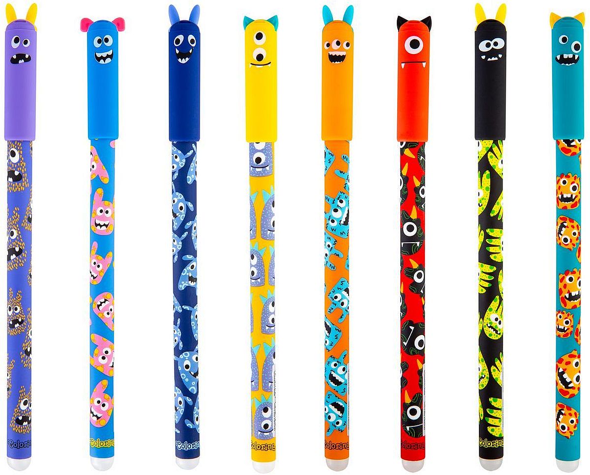 Pix cu gel șters Colorino – Monsters, 0,5 mm, asortiment