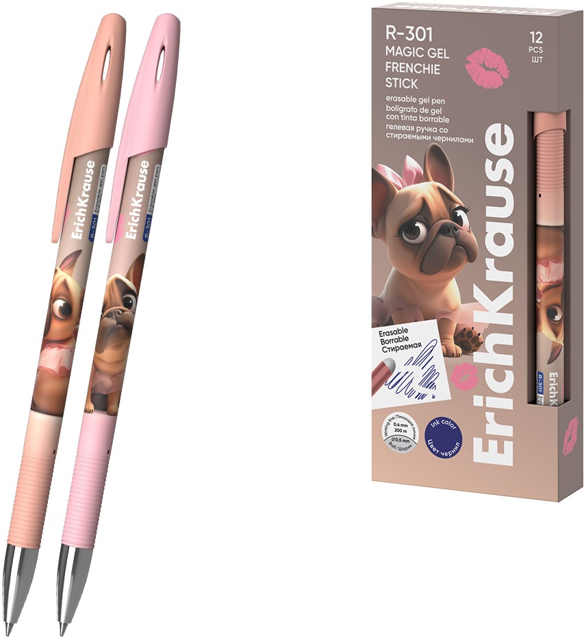 Pix cu gel ștergibil Erich Krause R-301 - Frenchie, 0.5 mm, sortiment