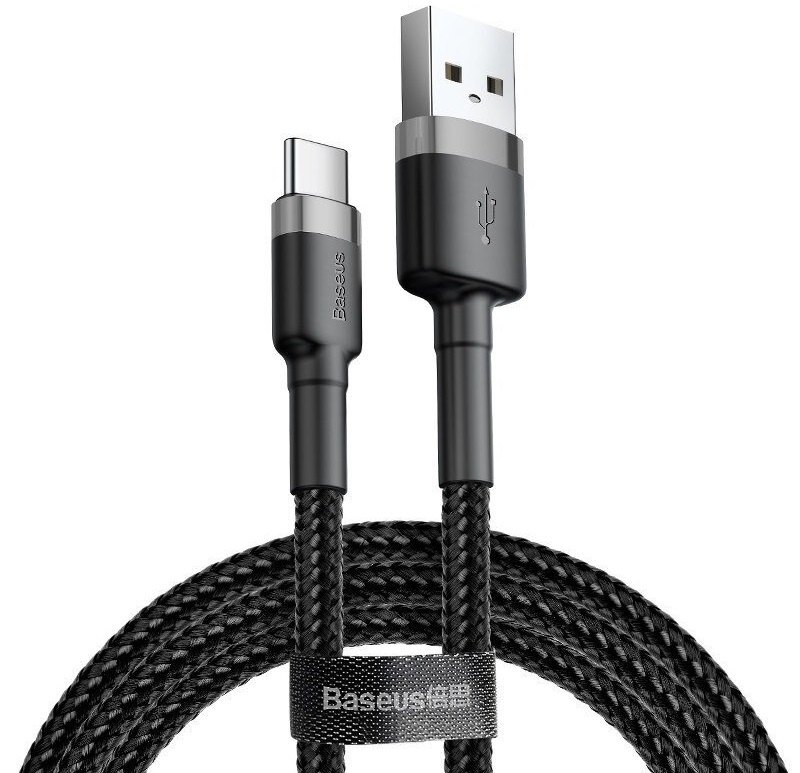 Cablu Baseus - Cafule, USB-A/USB-C, 0.5 m, negru
