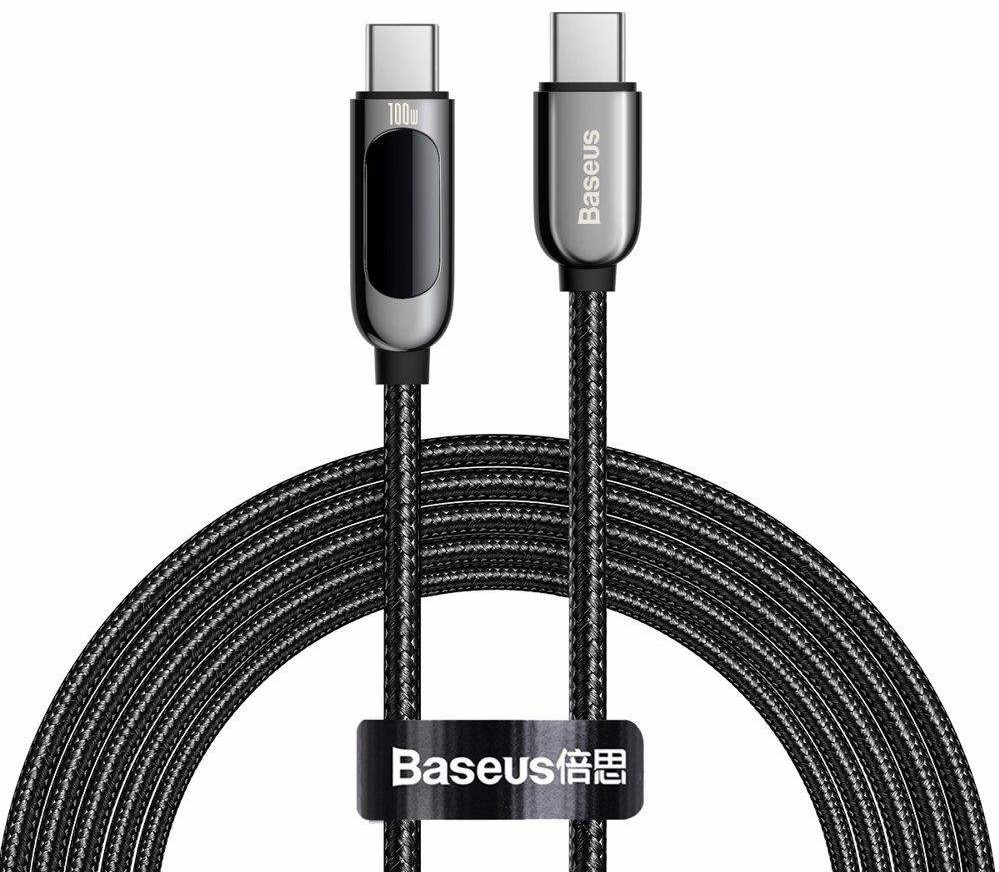 Cablu Baseus - CATSK-C01, USB-C/USB-C, 2 m, negru