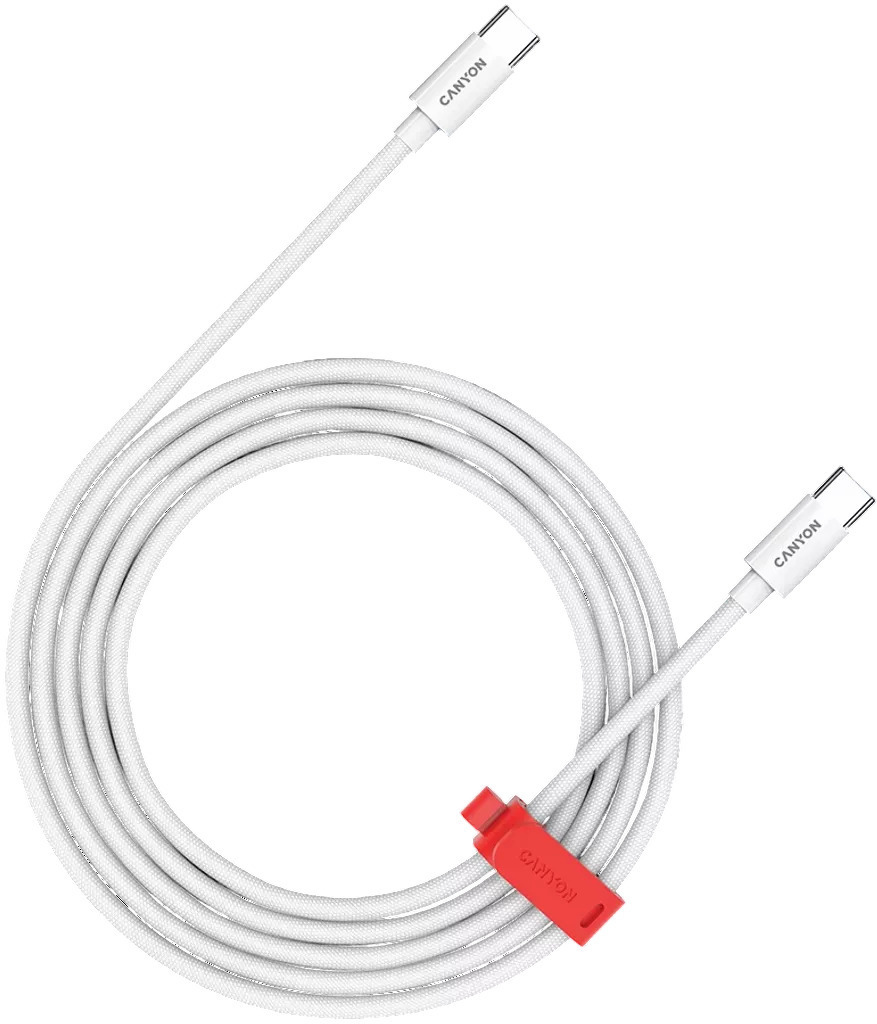 Cablu Canyon - CC60AB Braided, USB-C/USB-C, 2 m, alb