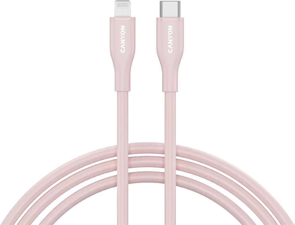 Cablu Canyon - CLNM60 C-L MFI, USB-C/Lightning, 1 m, roz