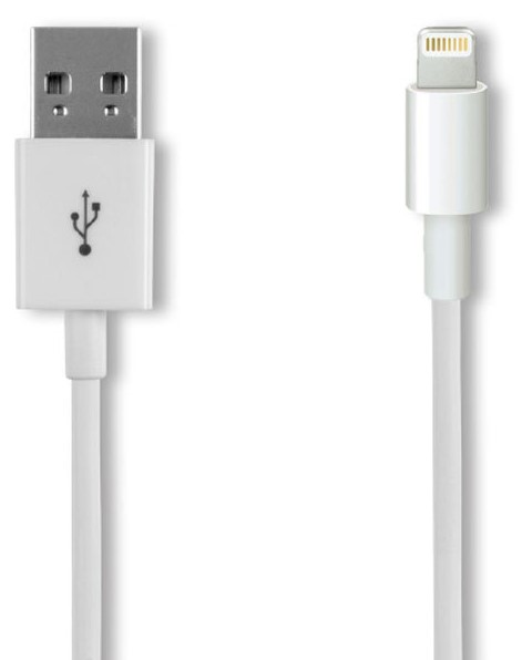 Cablu Cellularline - 1722, USB-A/Lightning, 1 m, alb