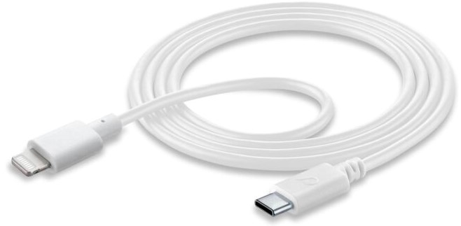 Cablu Cellularline - 5856, USB-C/Lightning, 1.2 m, alb