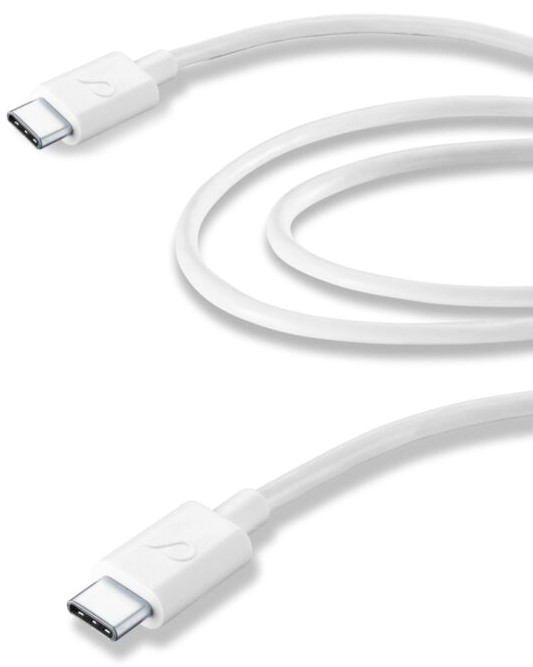 Cablu Cellularline - 6660, USB-C/USB-C, 2 m, alb
