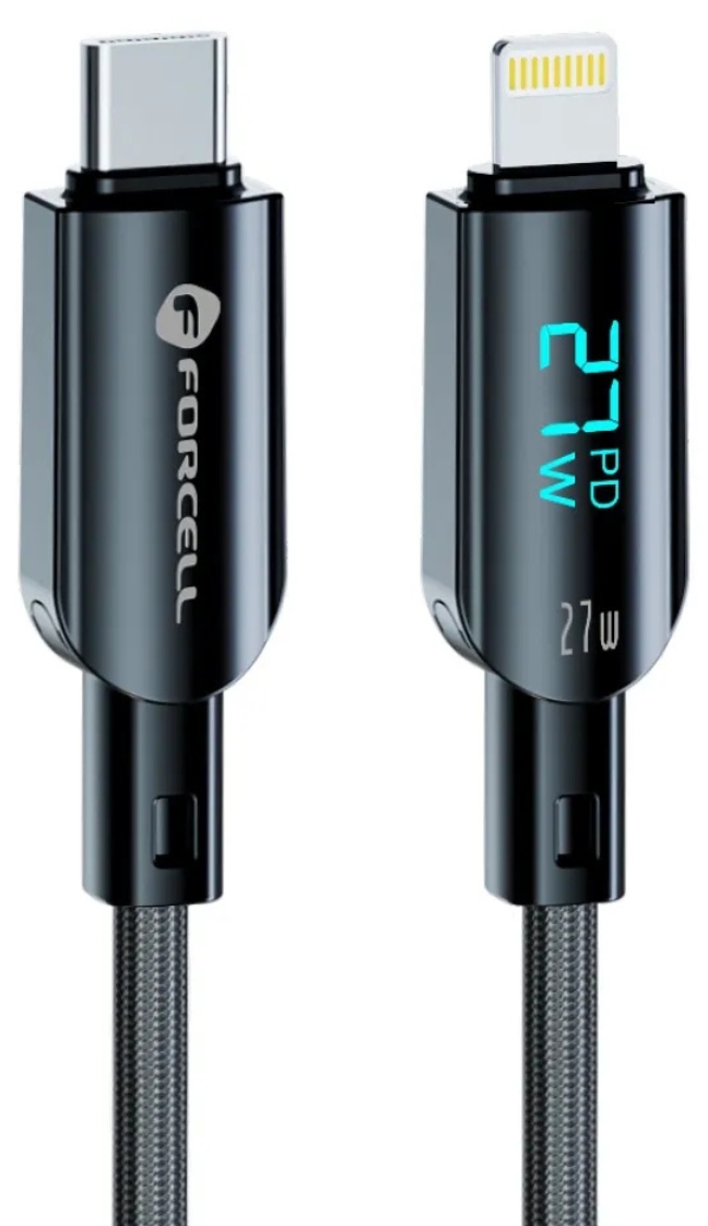 Cablu forcell - f-energy, c276, usb-c/lightning, 27w, 1.2 m, negru