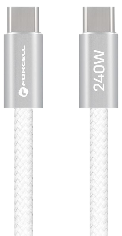 Cablu forcell - f-energy, usb-c/usb-c, 240w, 5a, 1.2 m, alb