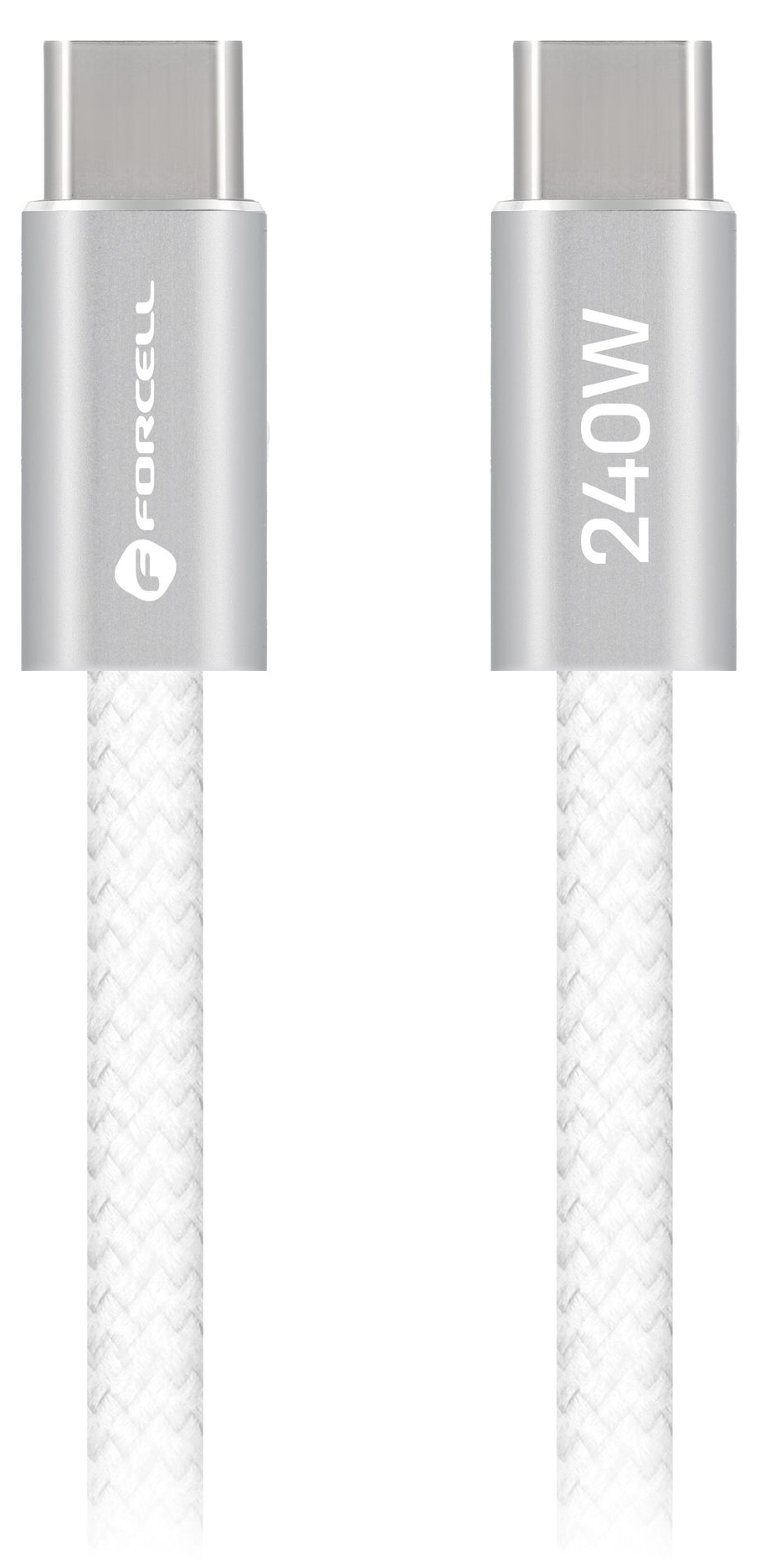 Cablu forcell - f-energy, usb-c/usb-c, 240w, 5a, 2 m, alb
