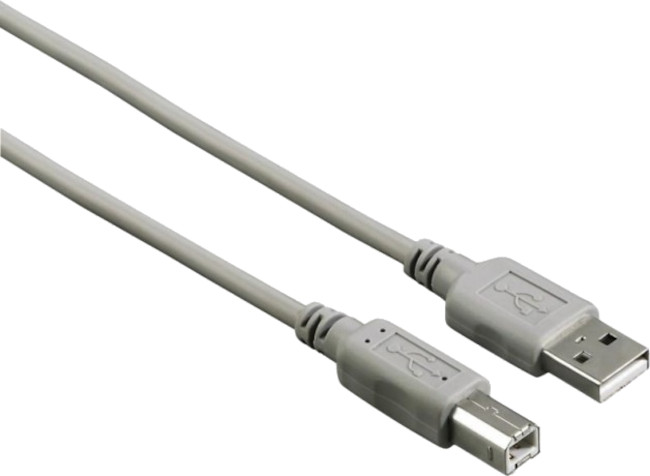 Cablu Hama - 200901, pentru imprimantă, USB-A/USB-B, 3m, gri