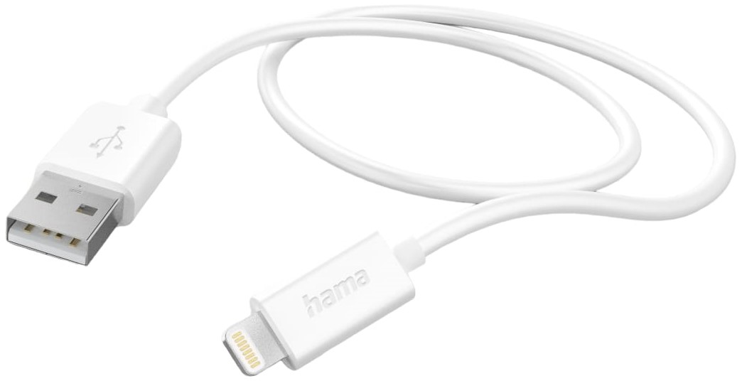 Cablu Hama - 201579, USB-A/Lightning, 1 m, alb