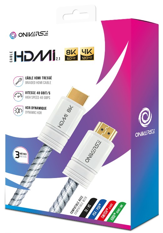 Cablu Oniverse - HDMI Cable 8K, alb