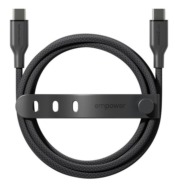 Cablu PanzerGlass - Data Racing, USB-C/USB-C, 1.2 m, Space Black