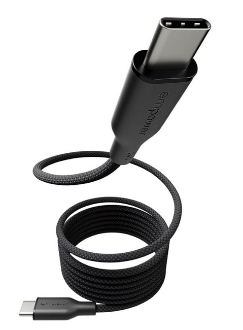 Cablu PanzerGlass - Magnetic Snake, USB-C/USB-C, 1.5 m, Space Black