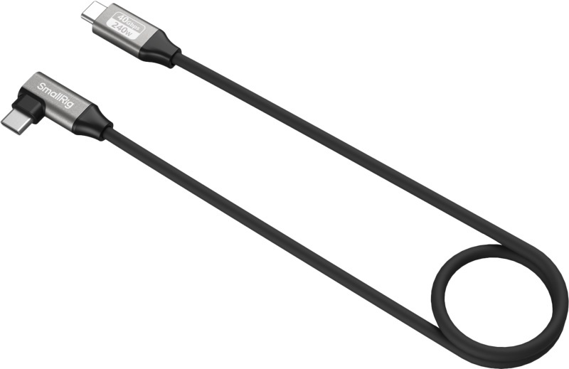 Cablu SmallRig - USB-C Straight/USB-C Angled, 40Gbps + 240W + 8K, 60 cm