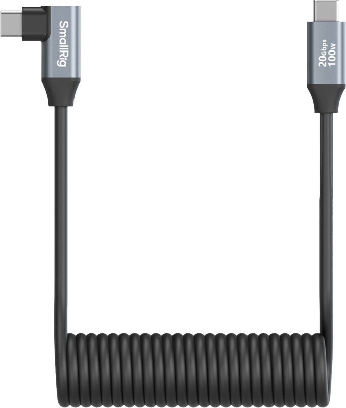 Cablu SmallRig - USB-C Straight /USB-C Angled, Coiled, 35-100 cm
