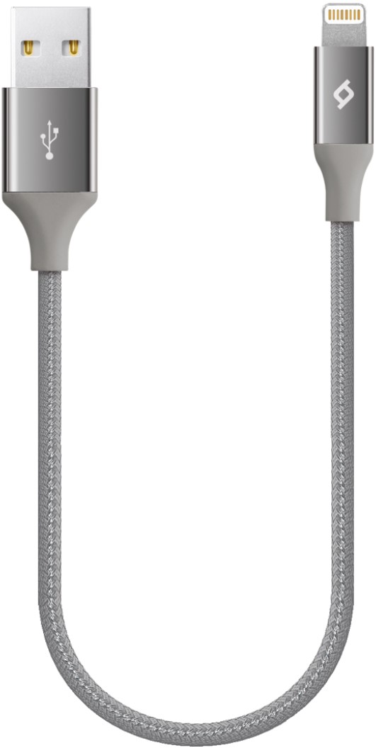 Cablu ttec - AlumiCable, USB-A/Lighting, 0.3 m, gri