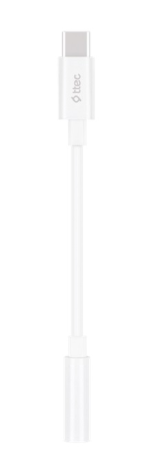 Cablu ttec - Aux Adapter, USB-C/3.5 mm, alb