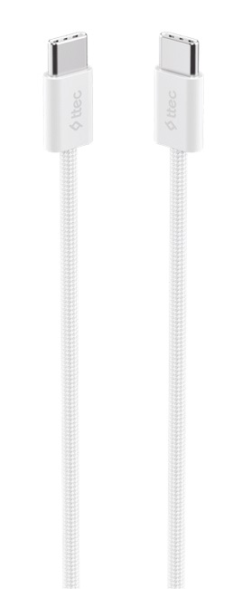 Cablu ttec - Data, USB-C/USB-C, 1 m, alb