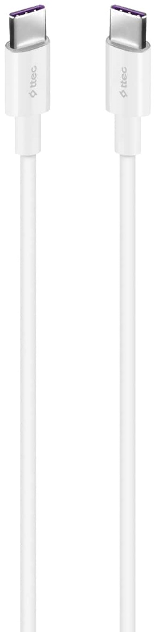 Cablu ttec - Fast Charge, USB-C/USB-C, 3 m, 65W, alb