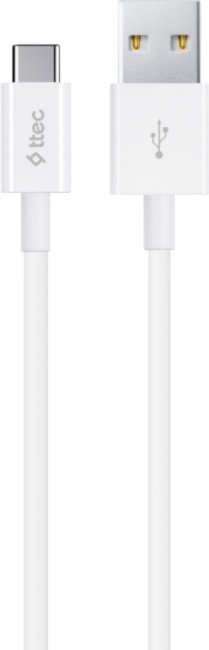 Cablu ttec - Charge/Data, USB-A/USB-C, 1.2 m, alb