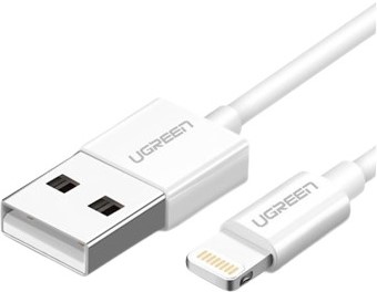 Cablu Ugreen - 403020, USB-A/Lightining, 1 m, alb