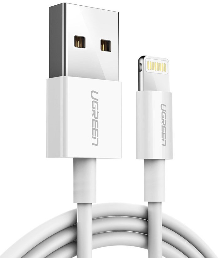 Cablu Ugreen - US155, USB-A/Lightining, 2 m, alb