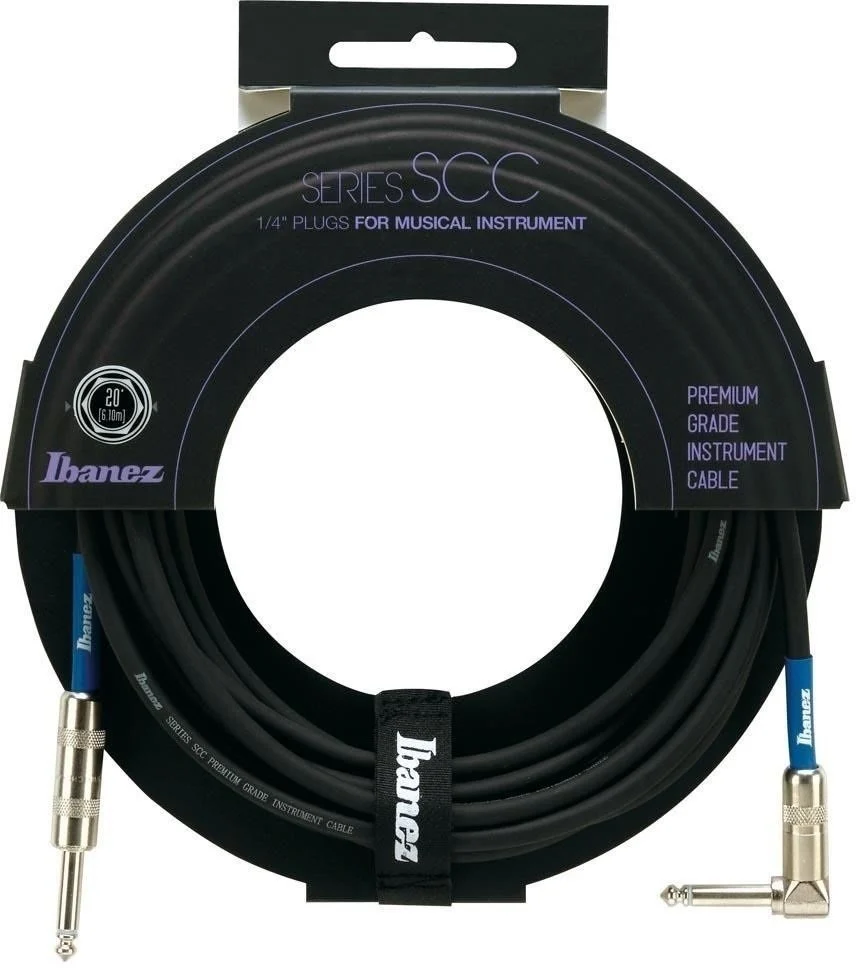 Cablu pentru chitară Ibanez - SCC20L, 6.3 mm, 6 m, negru/albastru