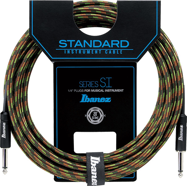 Cablu pentru chitară Ibanez - SI20 CGR, 6.3 mm, 6.1 m, maro/verde