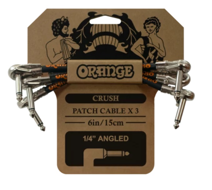 Cabluri de chitară Orange - CA038 Crush, 15 cm, 3 buc, negru