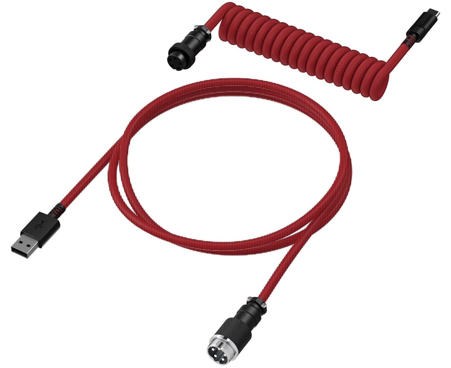 Cablu pentru tastatură HyperX – Cablu răsucit, 1.37 m, roșu/negru