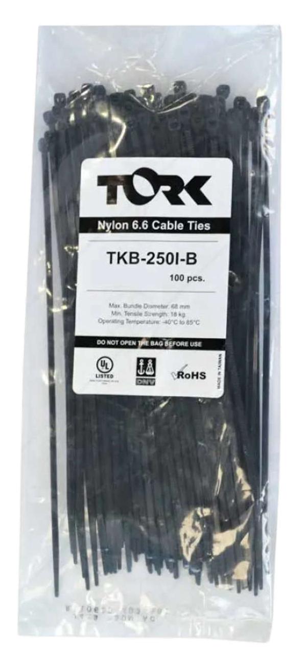 Tork cleme de cablu - 550 x 7,6 mm, negre, 100 bucăți