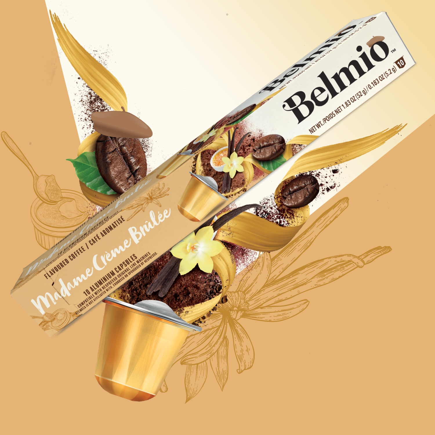 Capsule de cafea Belmio - Creme Brulee Nespresso, 10 buc