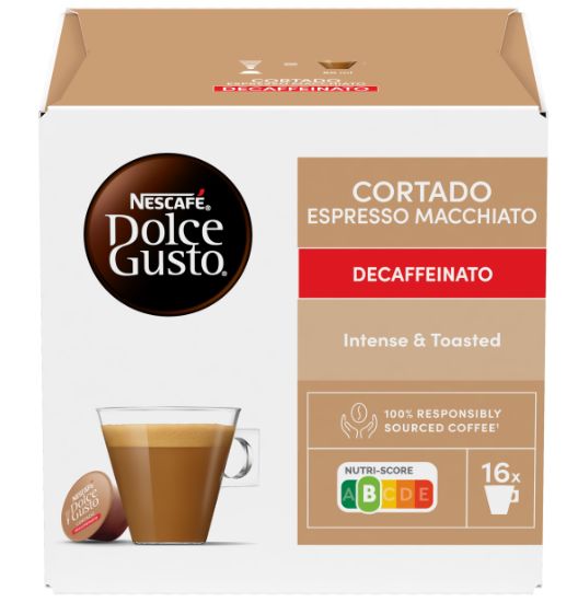 Capsule de cafea NESCAFE Dolce Gusto - Cortado Espresso Macchiato Decaffeinato, 16 bauturi